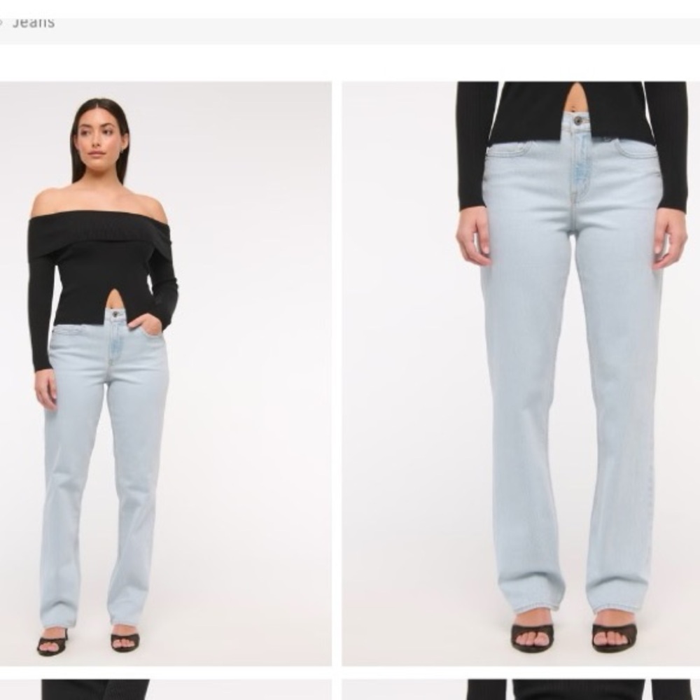 Abercrombie & Fitch The 90’s straight leg curve love jeans.